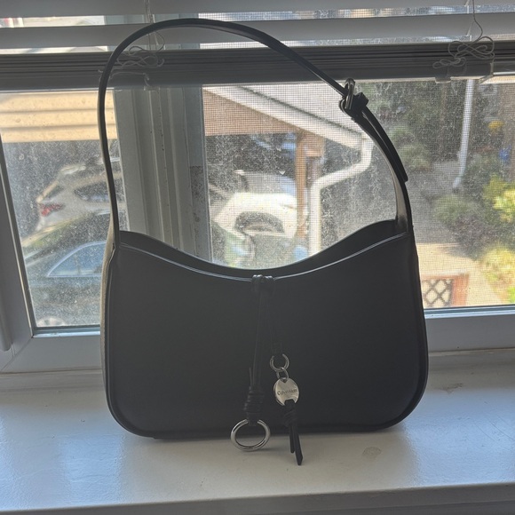 Calvin Klein Black Shoulder Bag with Silver Accents - Picture 1 of 2